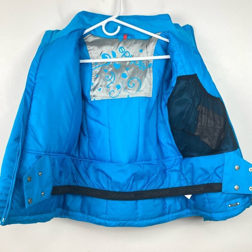 SPYDER Girls Blue Hooded Jacket with Embroidery - Size 12 - Picture 10 of 10